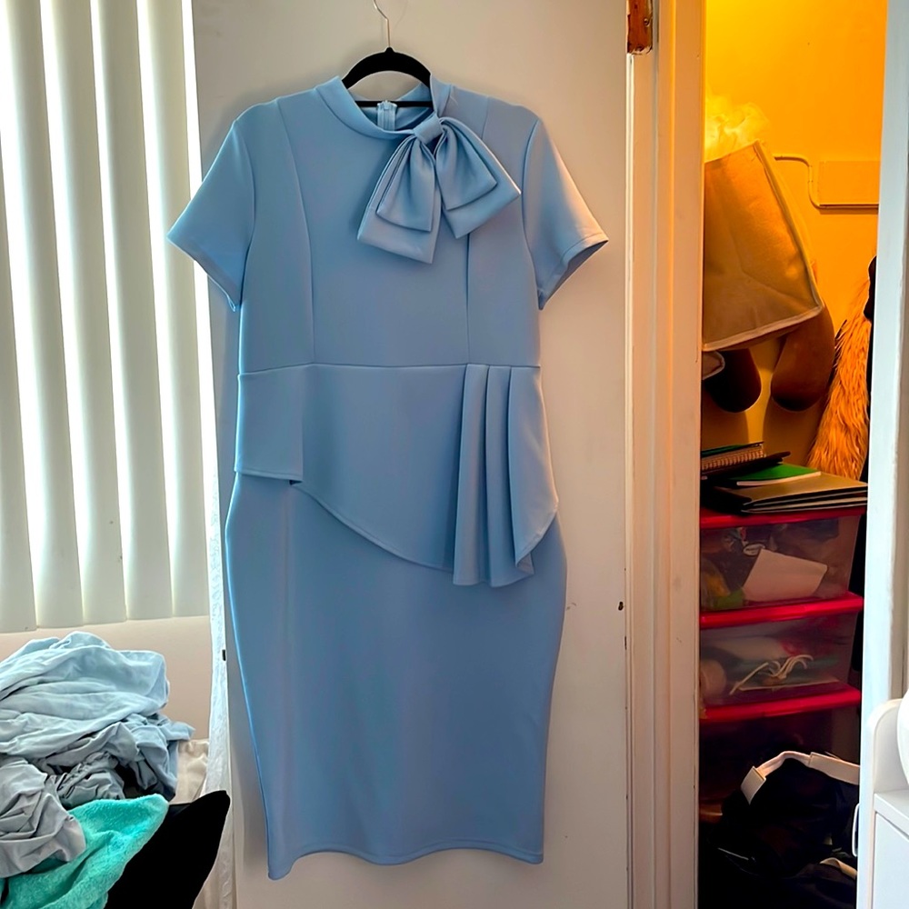 Blue peplum dress